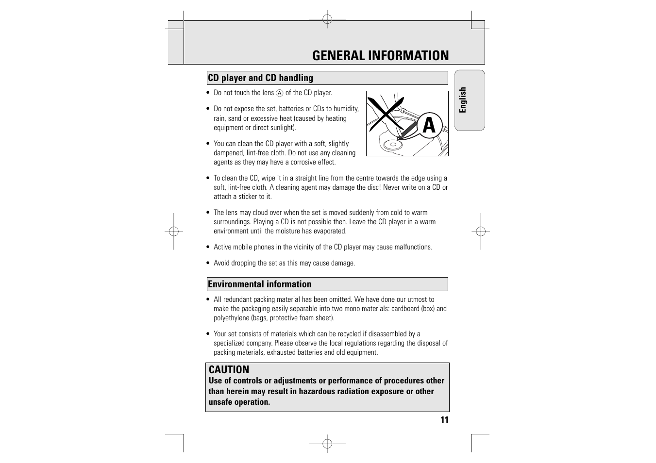 General information | Philips AZT9230 User Manual | Page 11 / 27