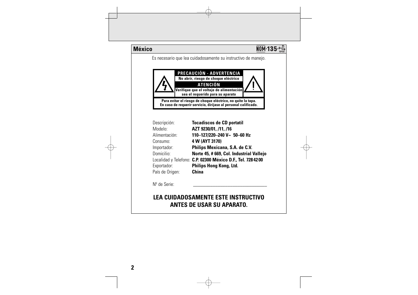 Philips AZT9230 User Manual | Page 2 / 27