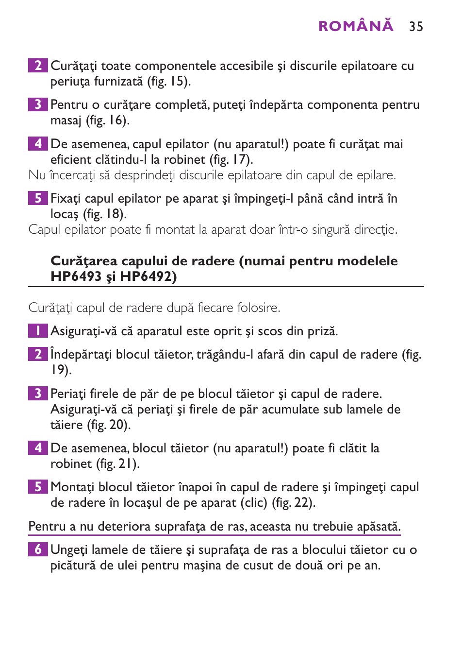 Philips HP6491 User Manual | Page 35 / 104