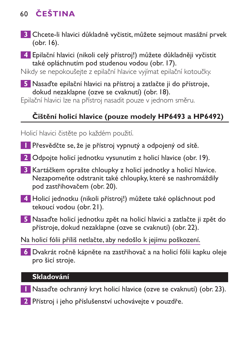 Philips HP6491 User Manual | Page 60 / 104