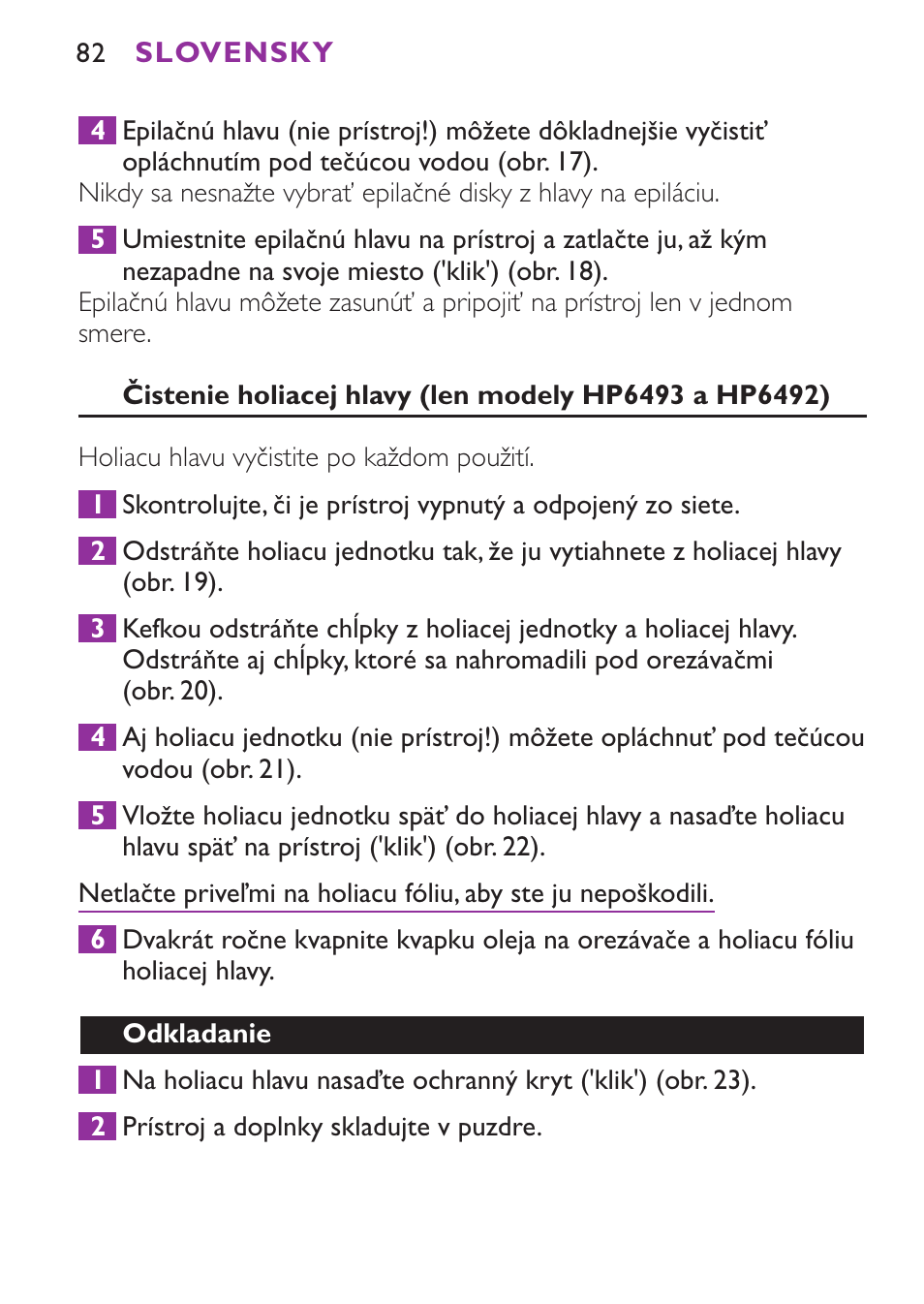 Philips HP6491 User Manual | Page 82 / 104