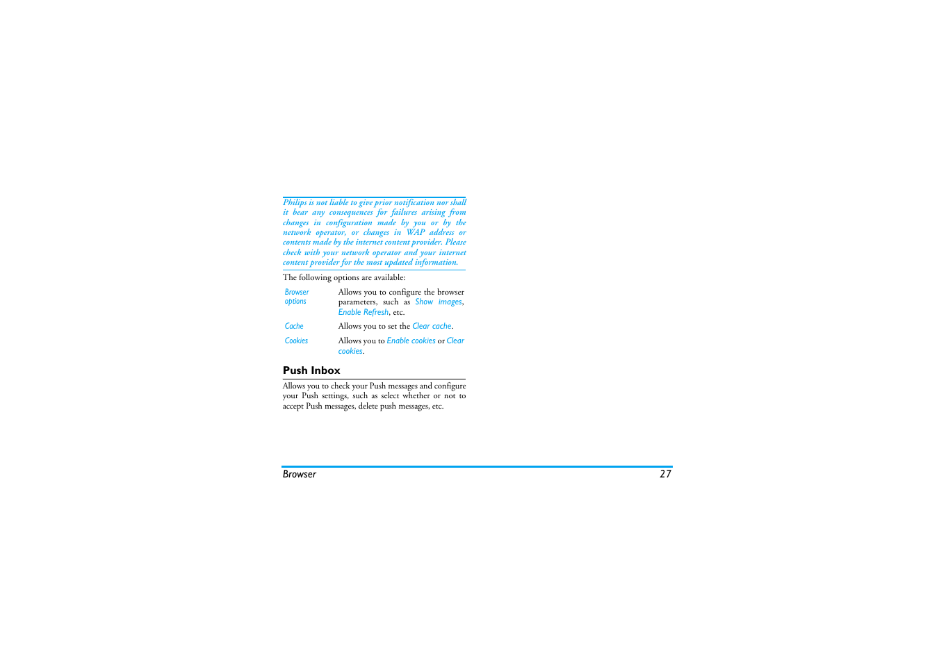 Push inbox | Philips XENIUM 9@9K CT9A9KBRN User Manual | Page 28 / 88