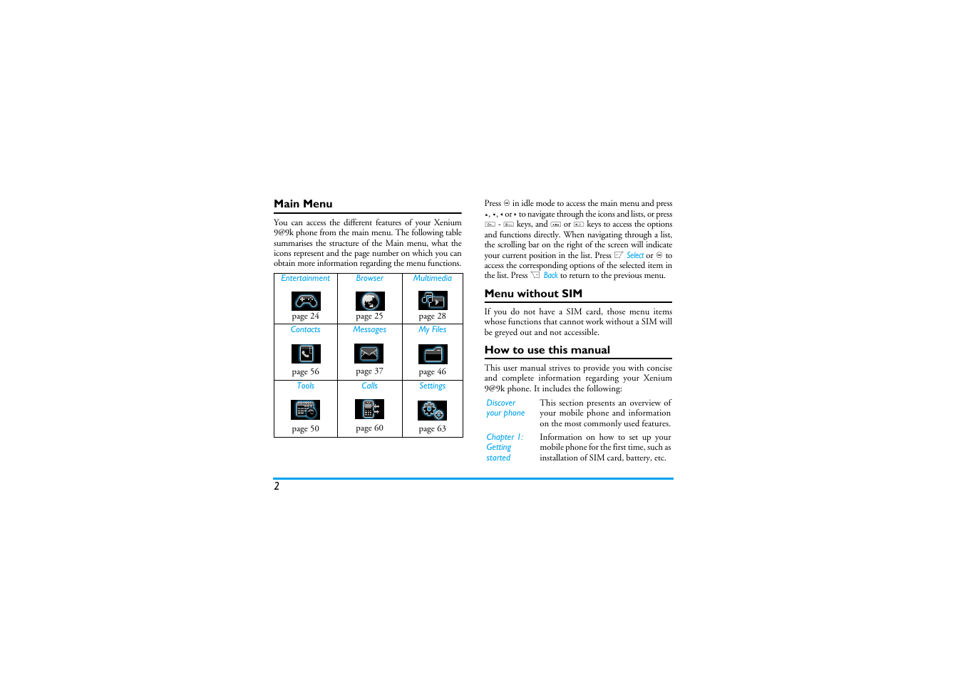 Philips XENIUM 9@9K CT9A9KBRN User Manual | Page 3 / 88