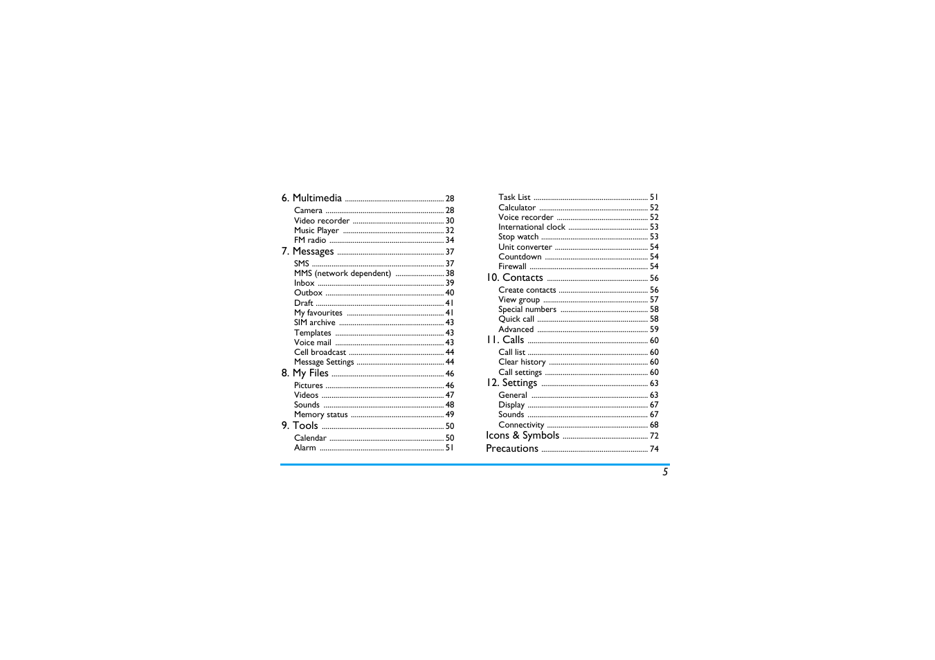 Philips XENIUM 9@9K CT9A9KBRN User Manual | Page 6 / 88