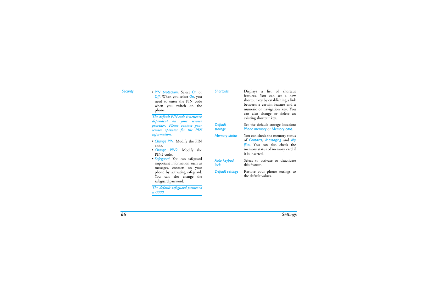 Philips XENIUM 9@9K CT9A9KBRN User Manual | Page 67 / 88