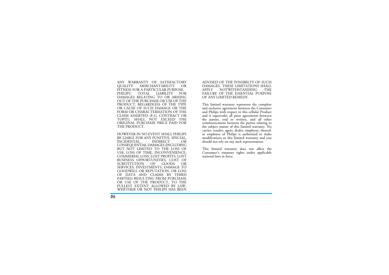 Philips XENIUM 9@9K CT9A9KBRN User Manual | Page 87 / 88