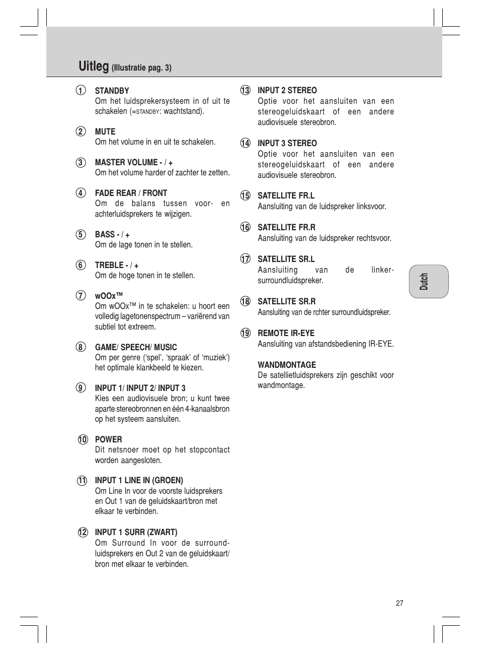 Uitleg | Philips MMS 305 User Manual | Page 27 / 62