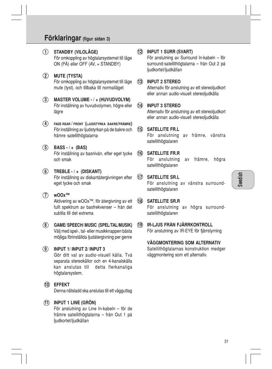 Förklaringar | Philips MMS 305 User Manual | Page 31 / 62