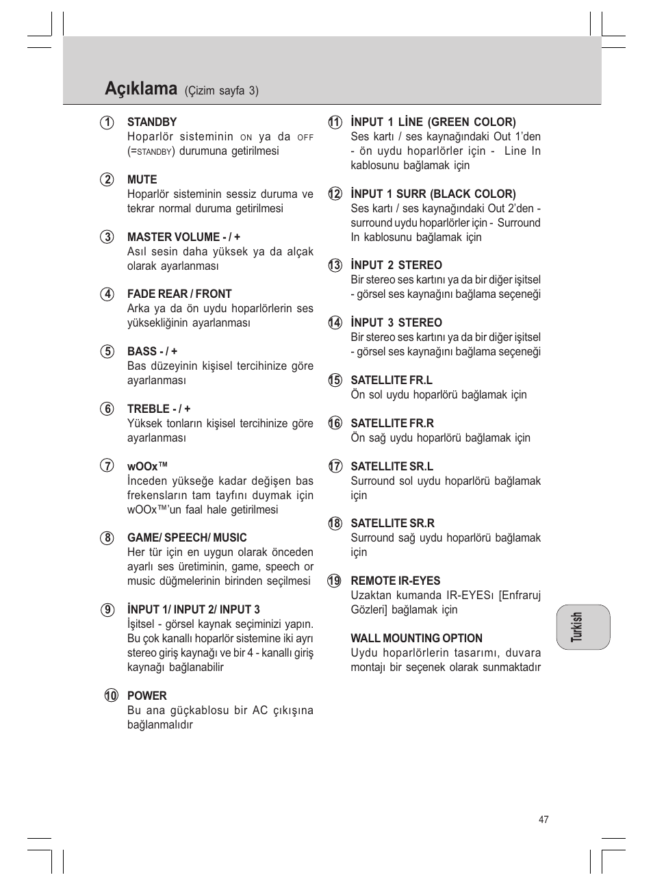 Açýklama | Philips MMS 305 User Manual | Page 47 / 62