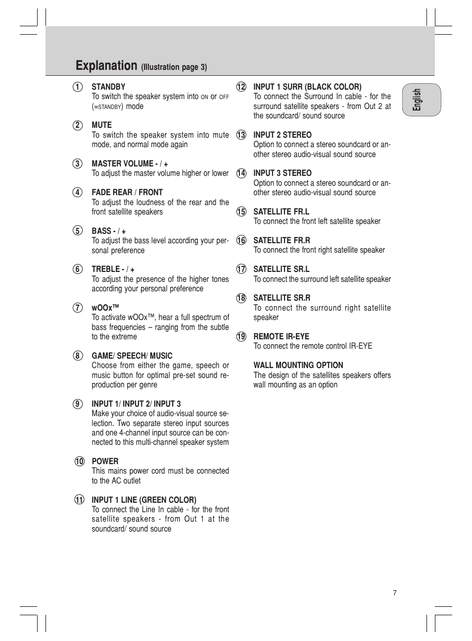 Explanation | Philips MMS 305 User Manual | Page 7 / 62