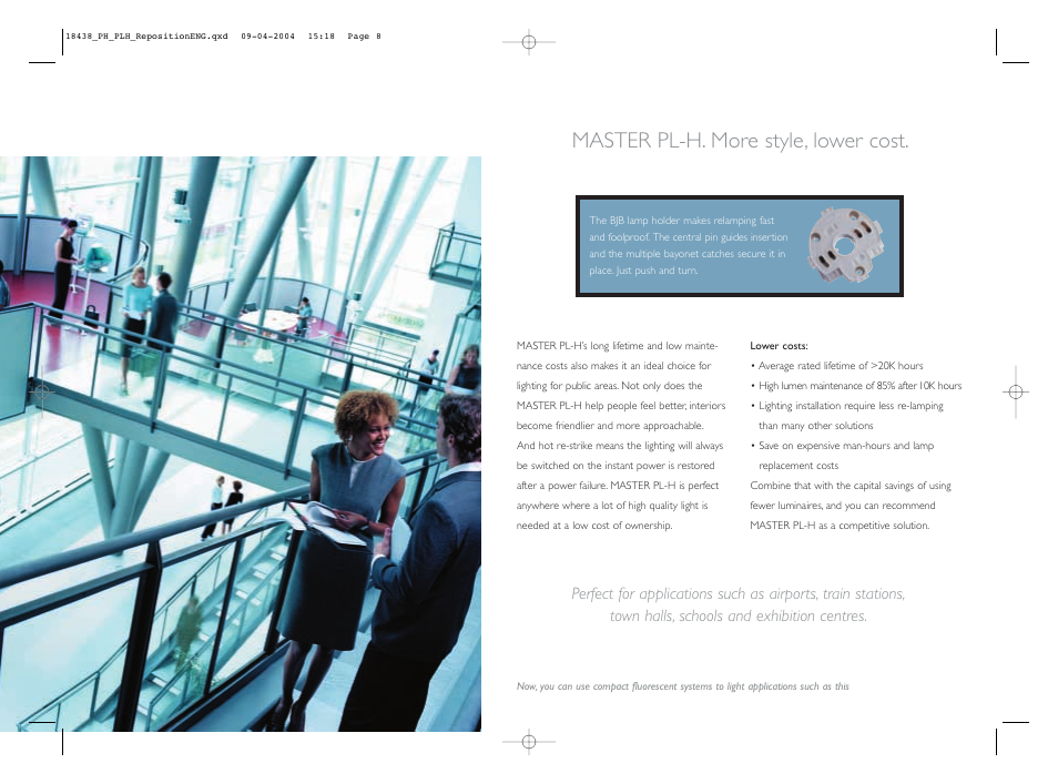 Master pl-h. more style, lower cost | Philips MASTER PL-H User Manual | Page 7 / 11