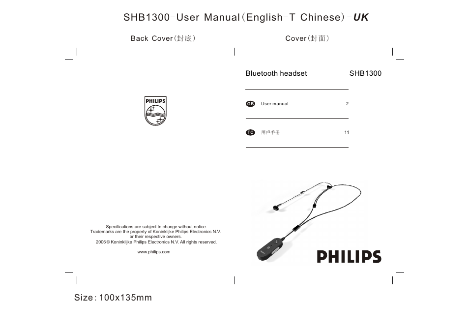 Philips SHB1300 User Manual | 10 pages