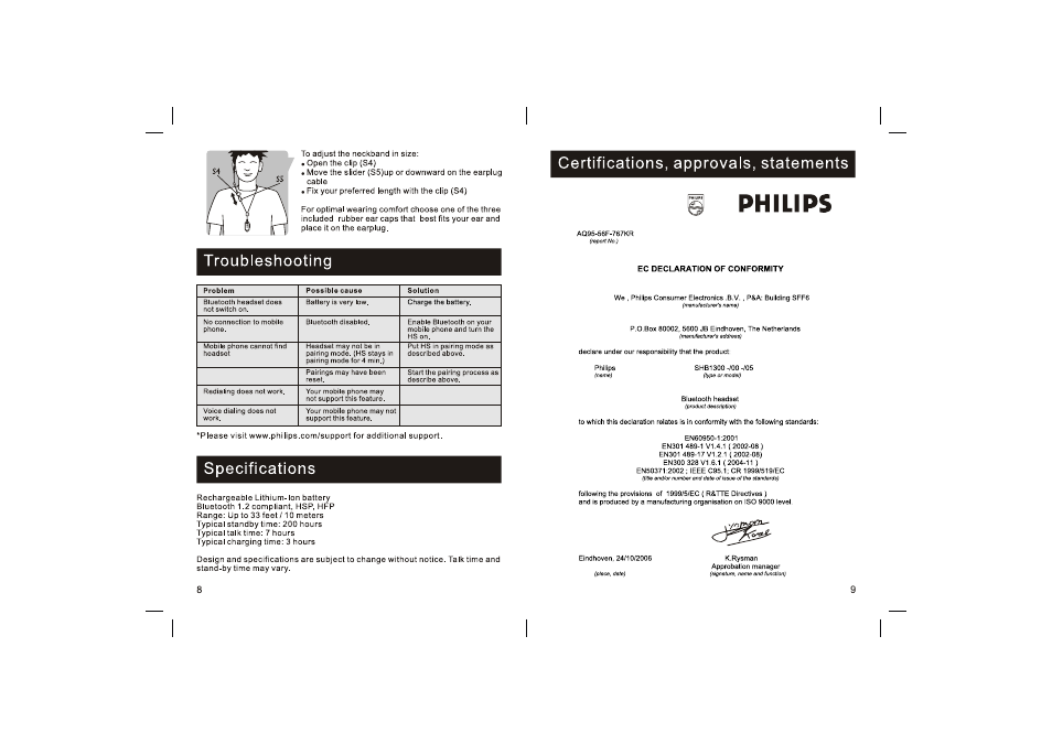 Philips SHB1300 User Manual | Page 5 / 10