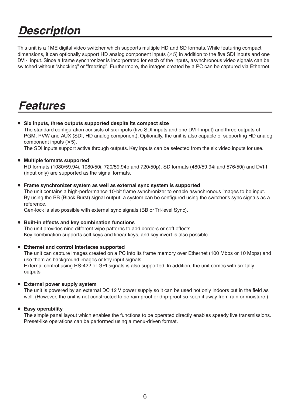 Description, Features | Philips AV-HS300G User Manual | Page 6 / 64
