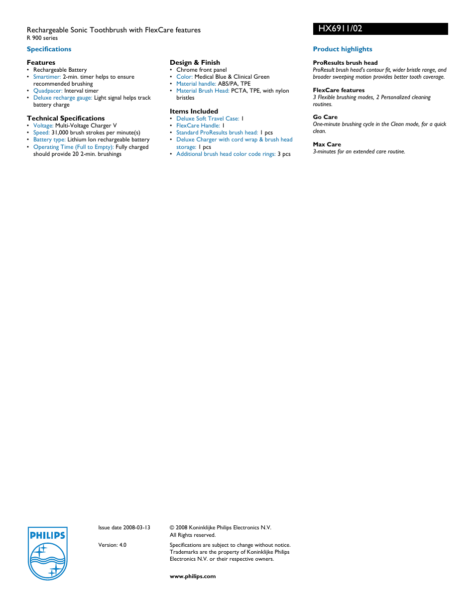 Philips Sonicare HX6911/02 User Manual | Page 2 / 2