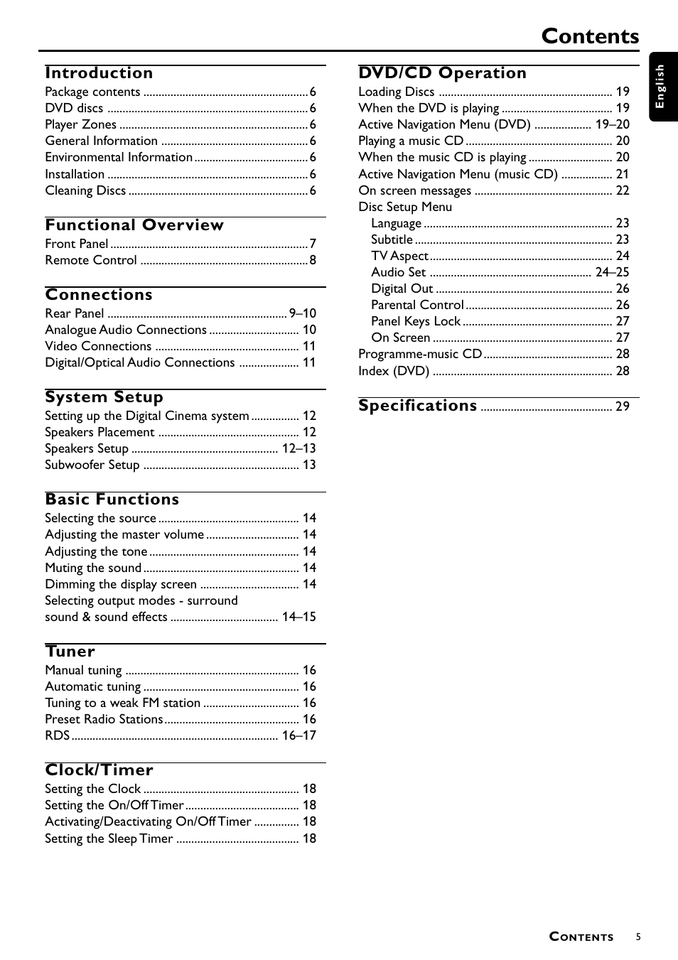 Philips DVD Surround Receiver MX-1060D User Manual | Page 5 / 29