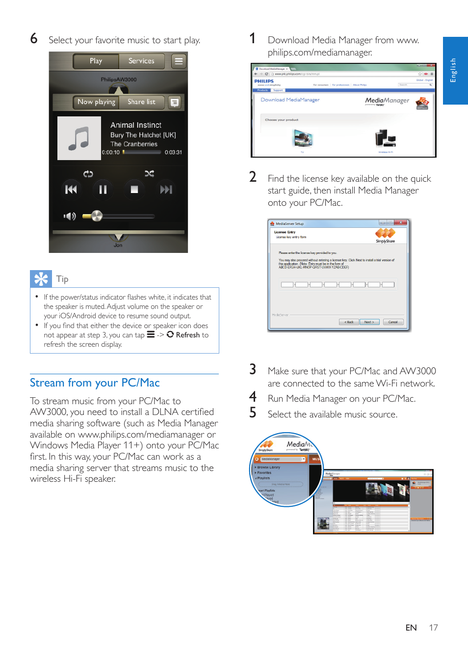 Philips AW3000 User Manual | Page 19 / 32