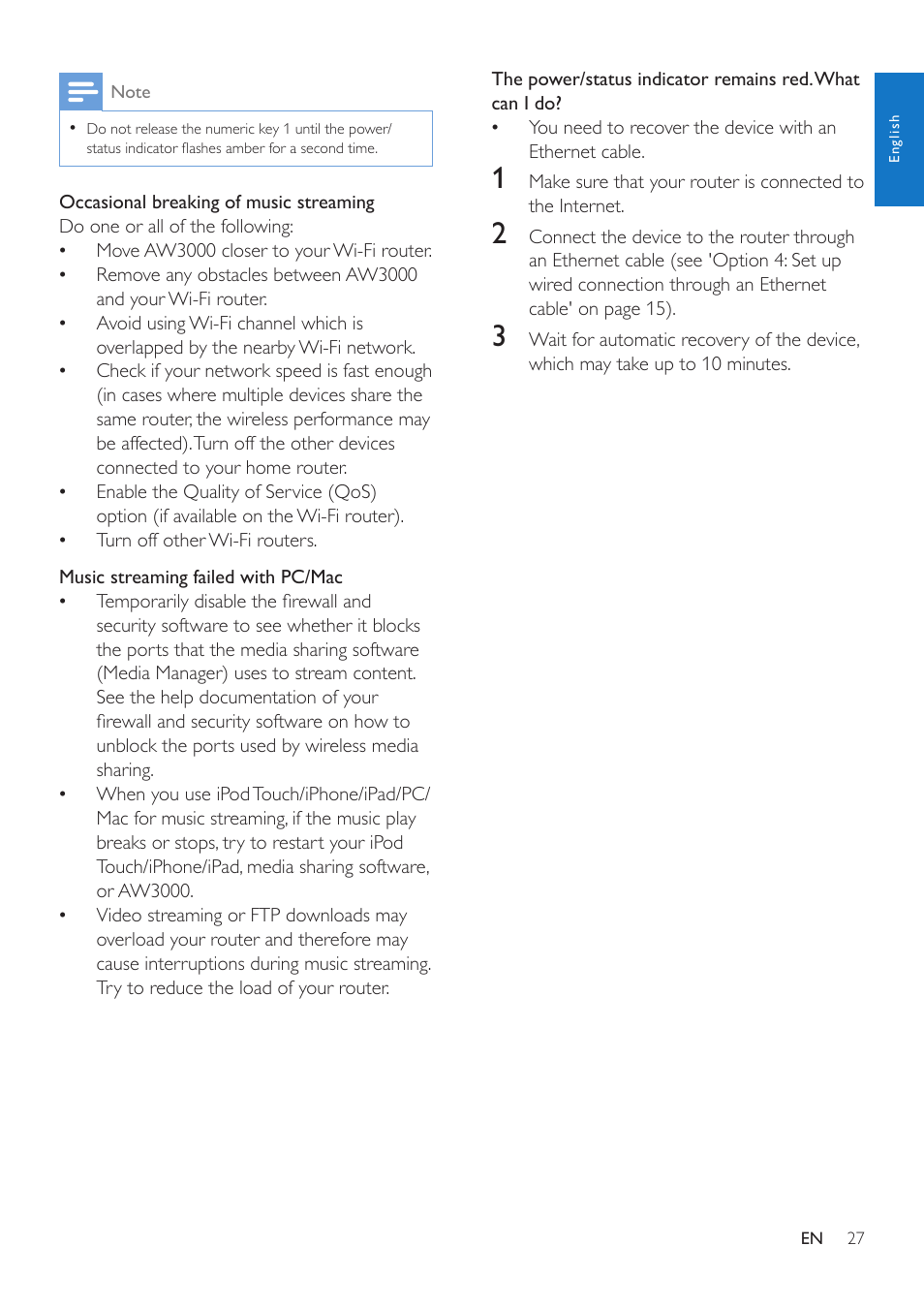 Philips AW3000 User Manual | Page 29 / 32