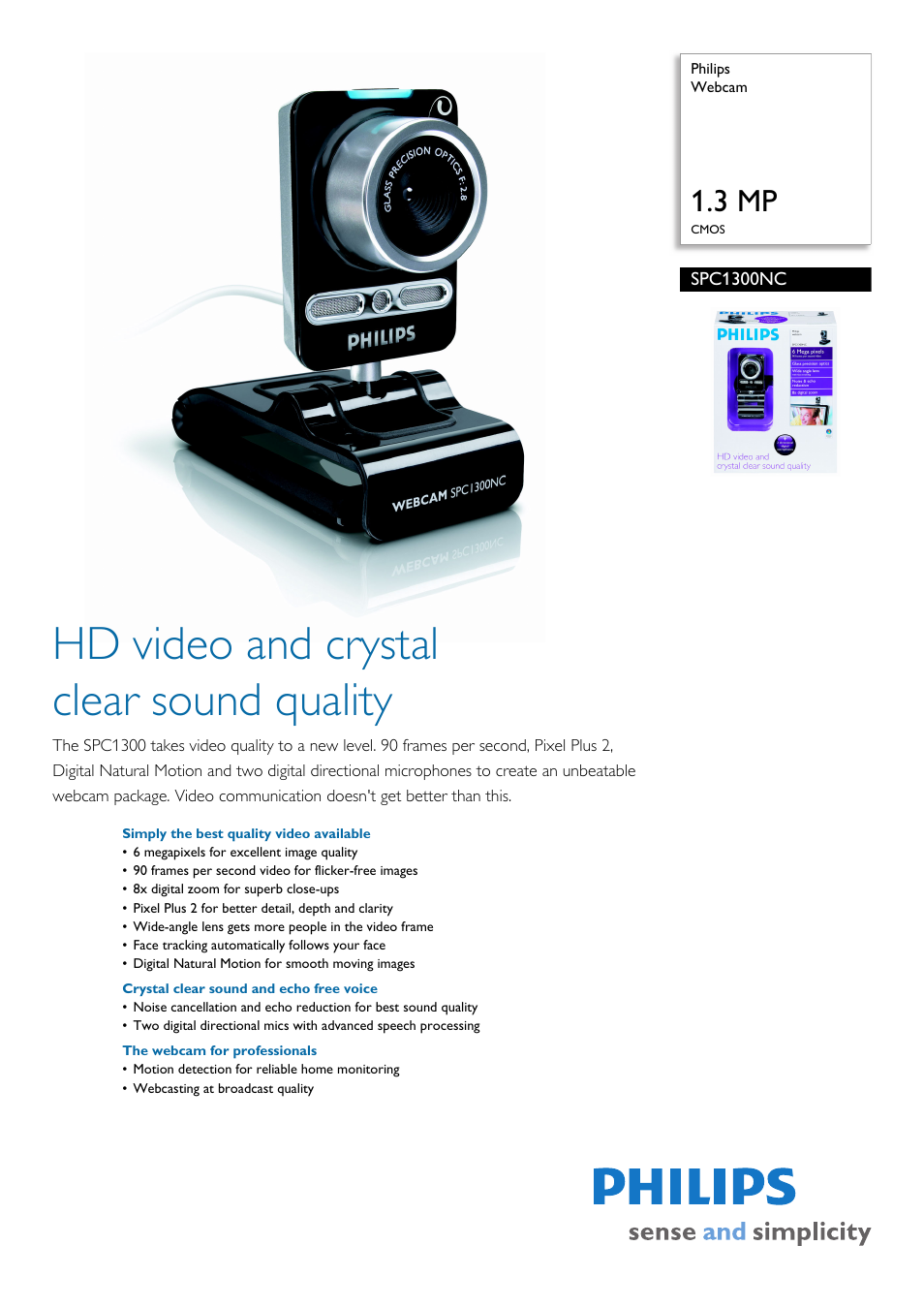 Philips SPC1300NC User Manual | 2 pages