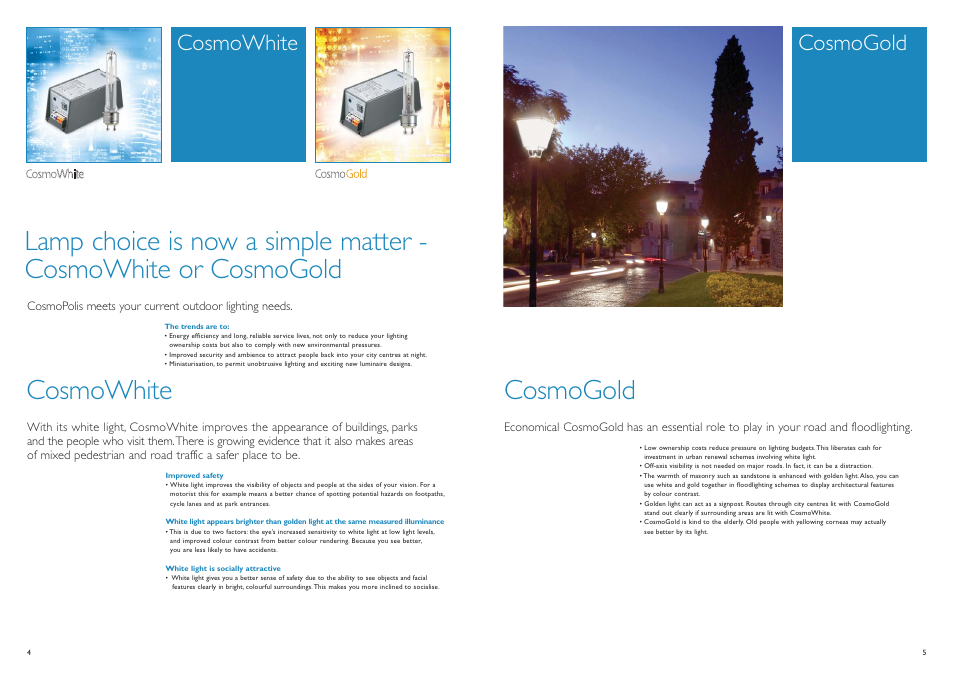 Cosmogold cosmowhite, Cosmowhite cosmogold | Philips CosmoPolis Urban Lighting User Manual | Page 3 / 8