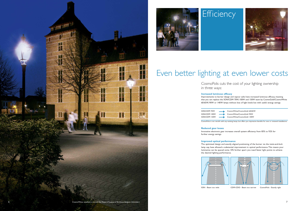 Efficiency, Even better lighting at even lower costs | Philips CosmoPolis Urban Lighting User Manual | Page 4 / 8