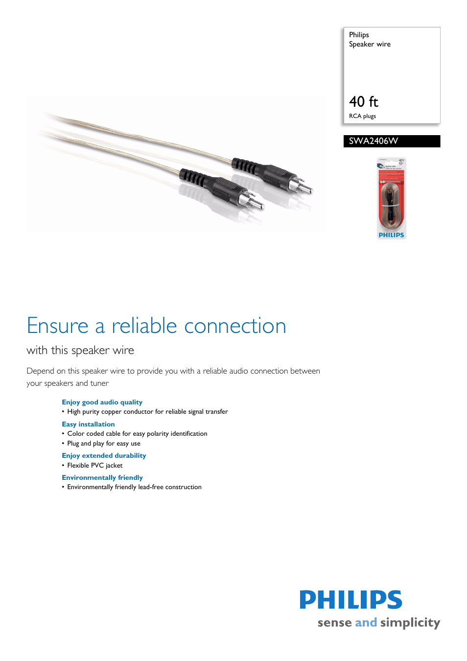 Philips SWA2406W User Manual | 2 pages