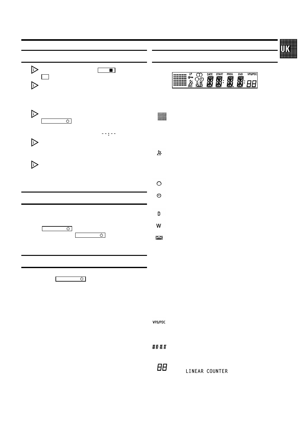 General information, Saving energy, Emergency interrupt | The symbols on your video recorder display | Philips VR200/07 User Manual | Page 12 / 25