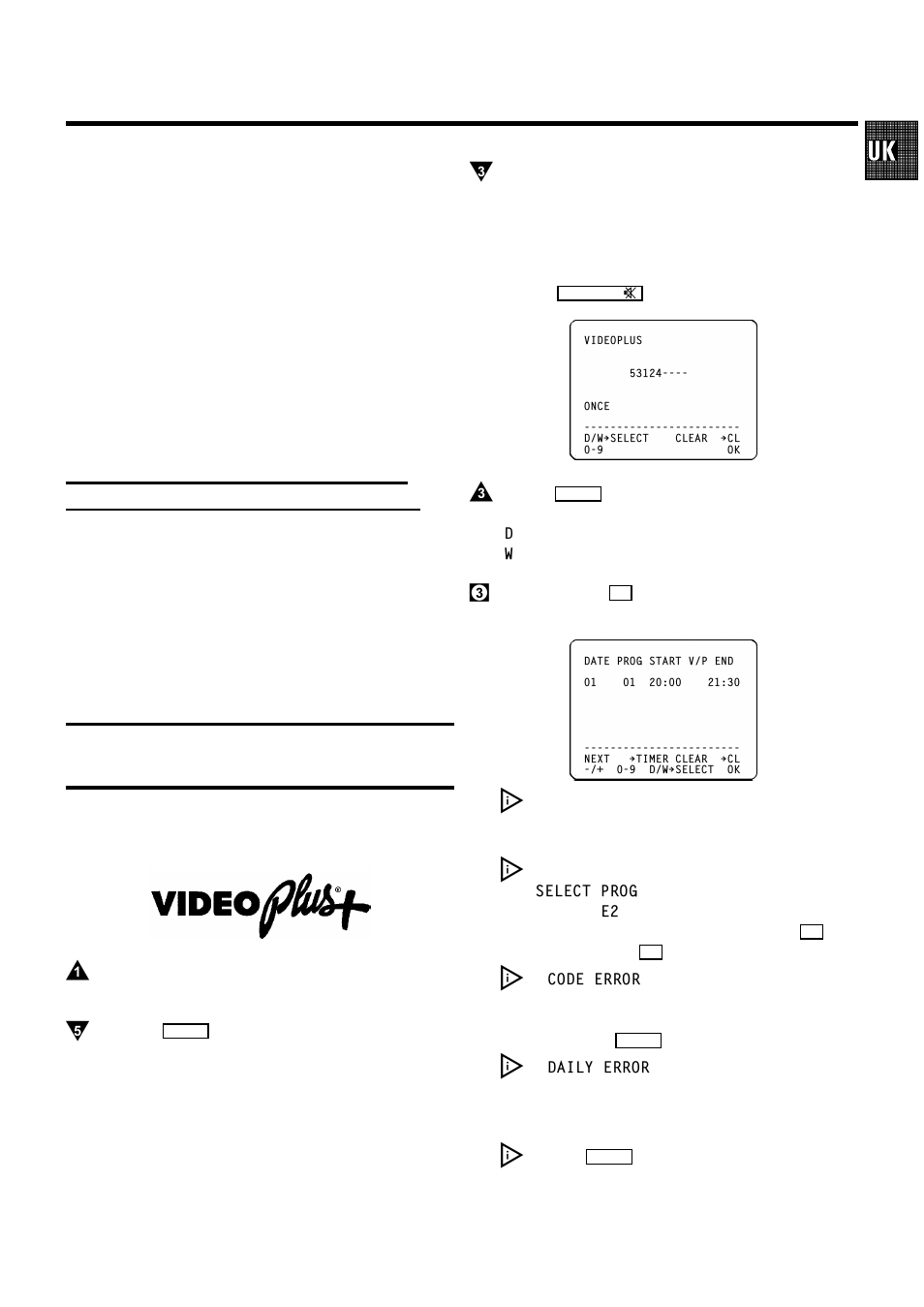 Programmed recording (timer), Programming a recording (with ’video plus+’) | Philips VR200/07 User Manual | Page 18 / 25