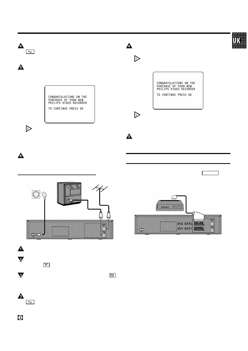 Connecting without a scart cable, Connecting a decoder or other equipment | Philips VR200/07 User Manual | Page 8 / 25