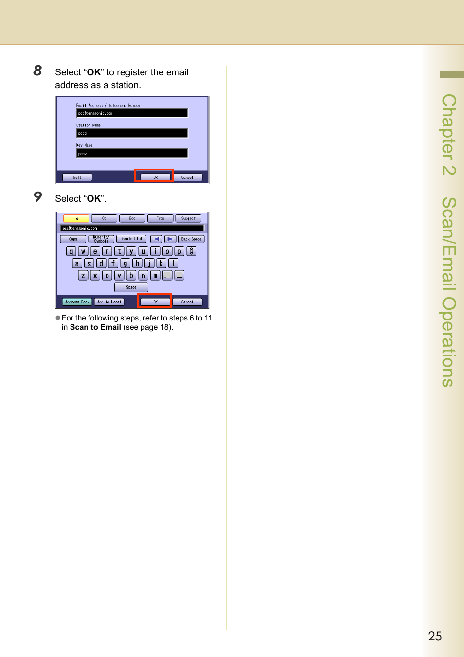 Chapter 2 scan/email operations | Philips WORKIO DP-C262 User Manual | Page 25 / 54