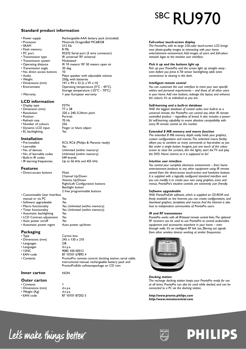 Ru970 | Philips SBC RU970 User Manual | Page 2 / 2