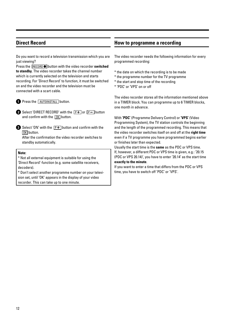 Direct record, How to programme a recording | Philips vr 685 User Manual | Page 14 / 20