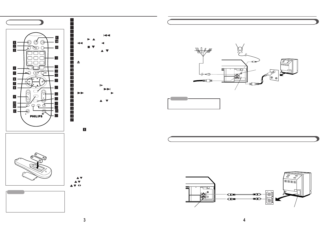 Getting c c onnected u u p, Rf out ant.in in out audio video, Audio video | Philips VR220/55 User Manual | Page 4 / 16