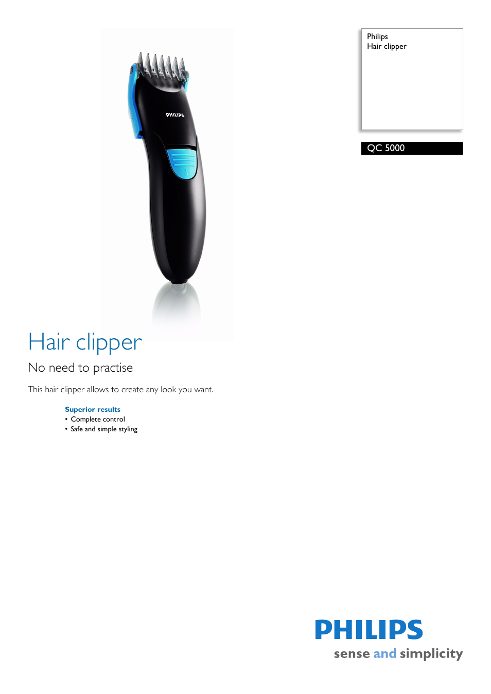 Philips QC 5000 User Manual | 2 pages