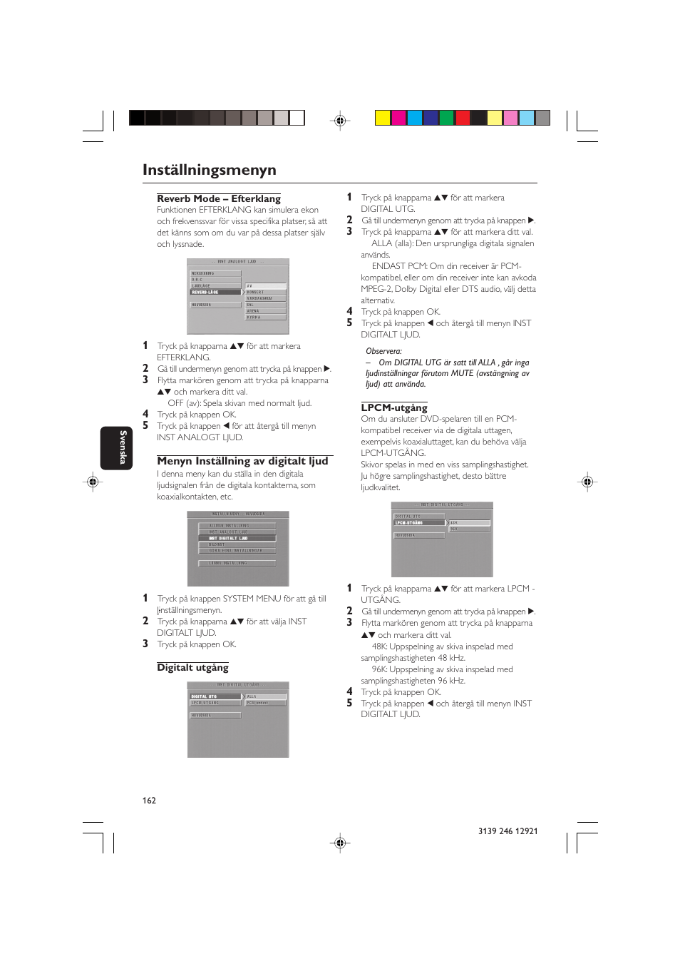 Inställningsmenyn | Philips DVD729/001 User Manual | Page 23 / 34