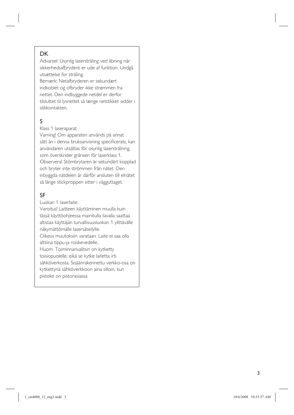 Philips CTS4000/05 User Manual | Page 3 / 42