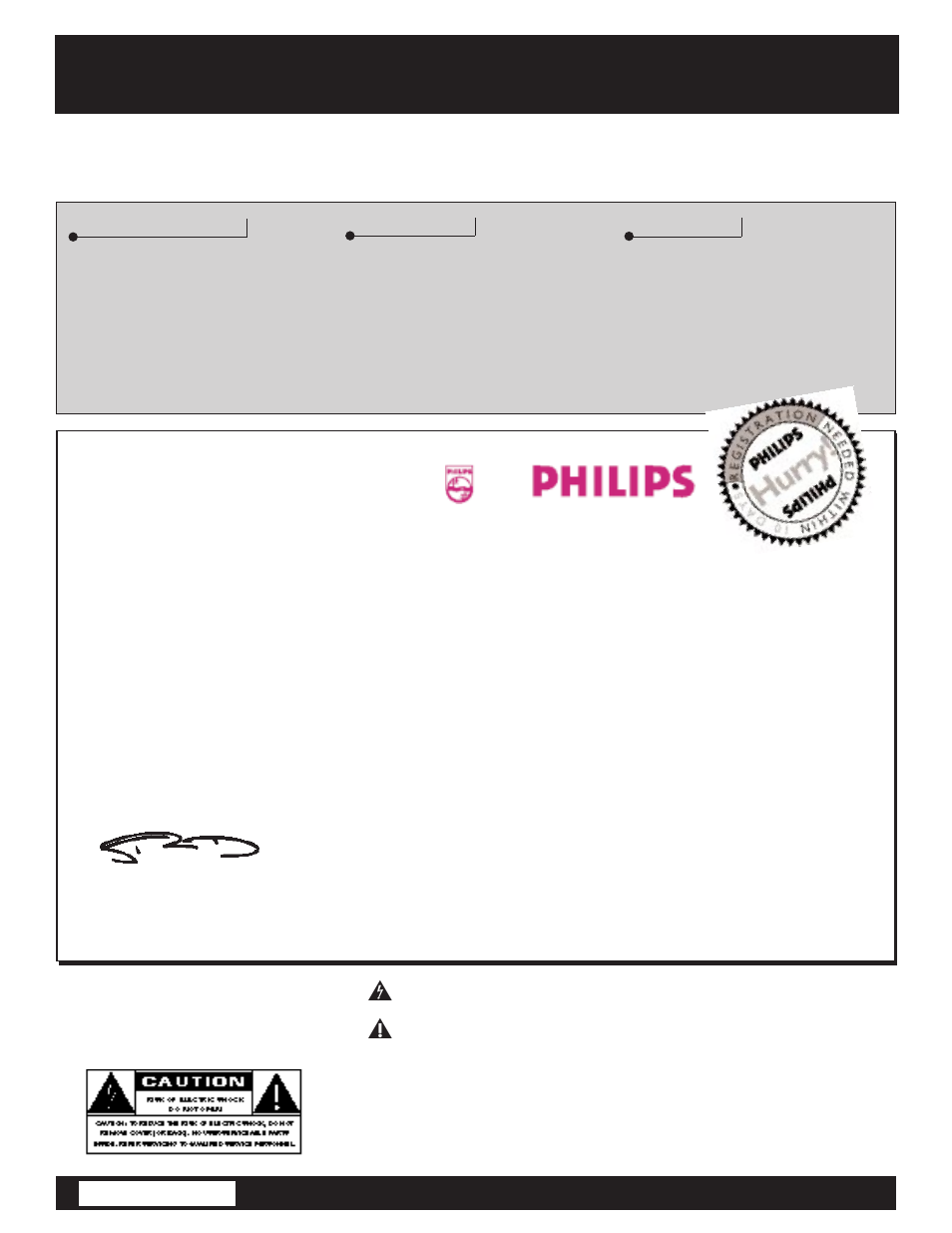 Safety, Warranty verification, Owner confirmation | Model registration, Know these, Symbols | Philips WVH111 User Manual | Page 2 / 36