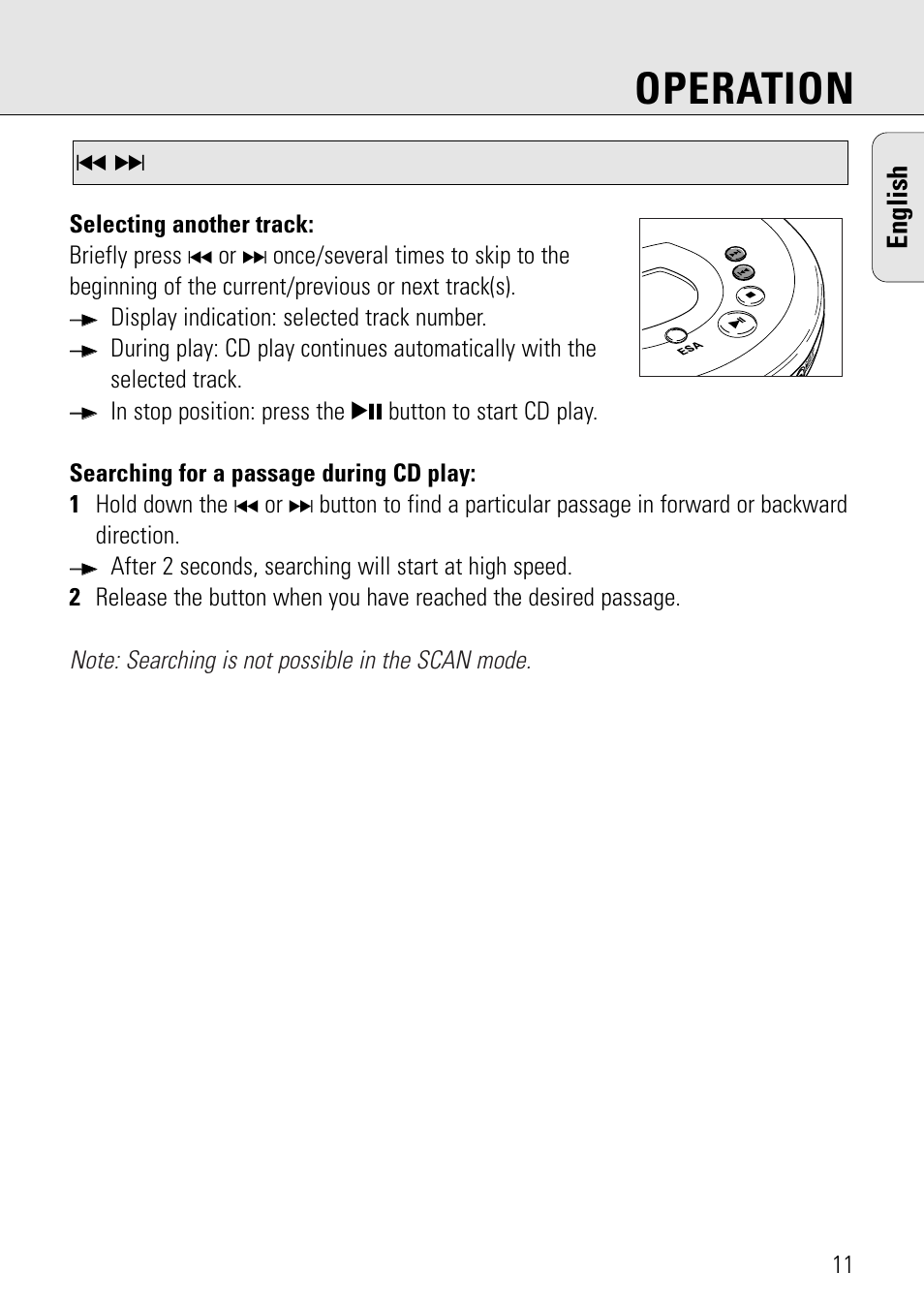 Operation, English | Philips AZ 7582 User Manual | Page 11 / 160