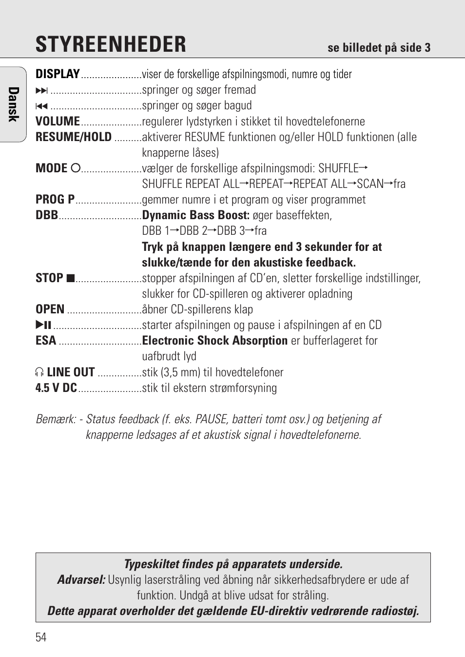 Styreenheder | Philips AZ 7582 User Manual | Page 112 / 160