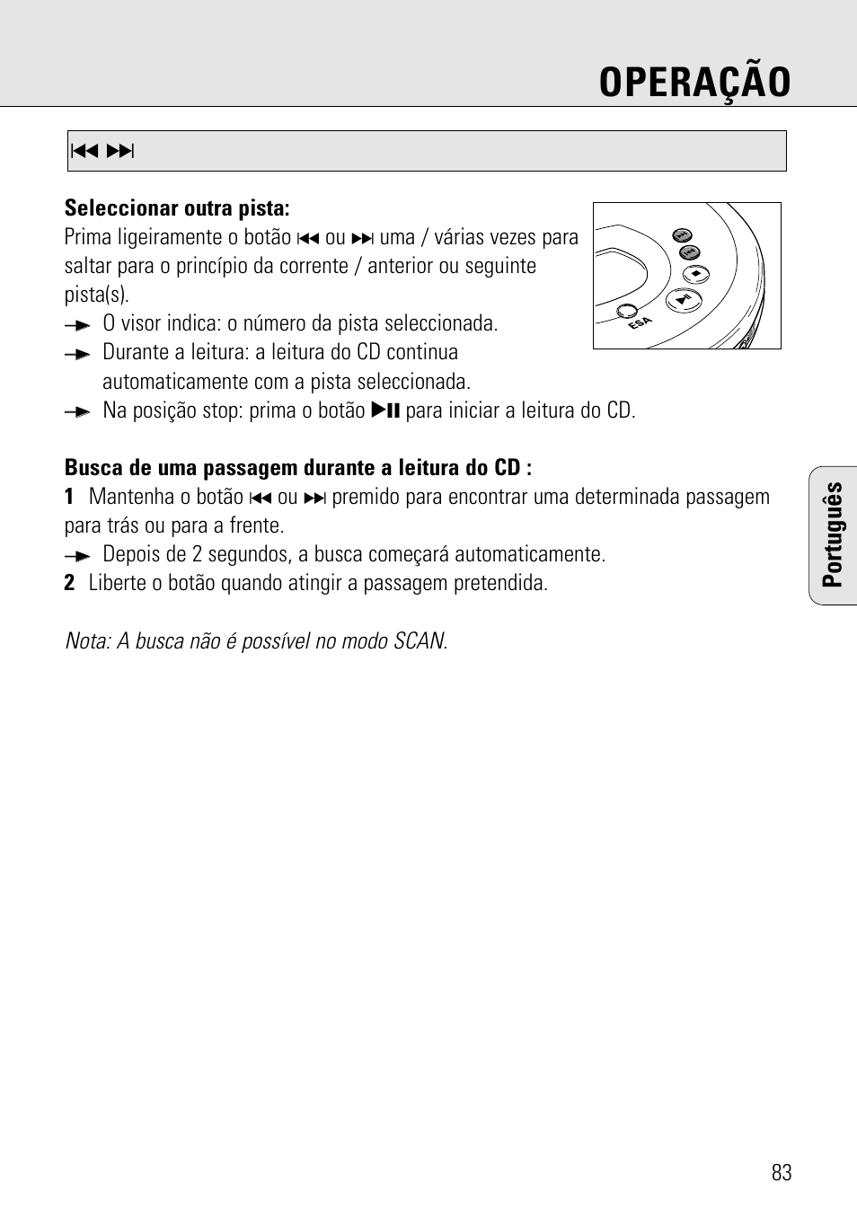 Operação, Português | Philips AZ 7582 User Manual | Page 141 / 160