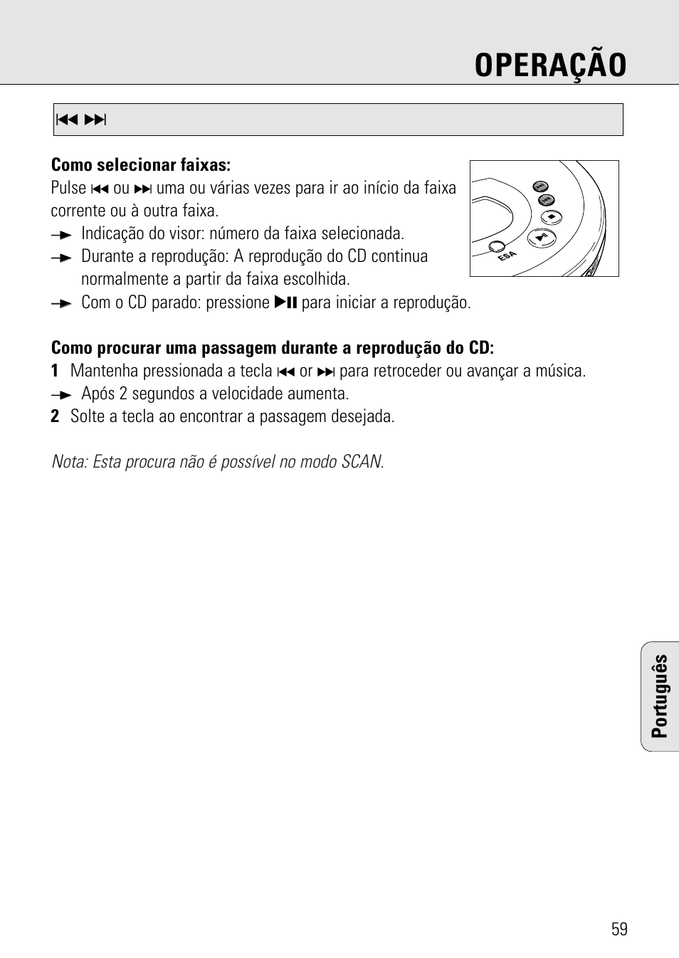 Operação, Português | Philips AZ 7582 User Manual | Page 47 / 160