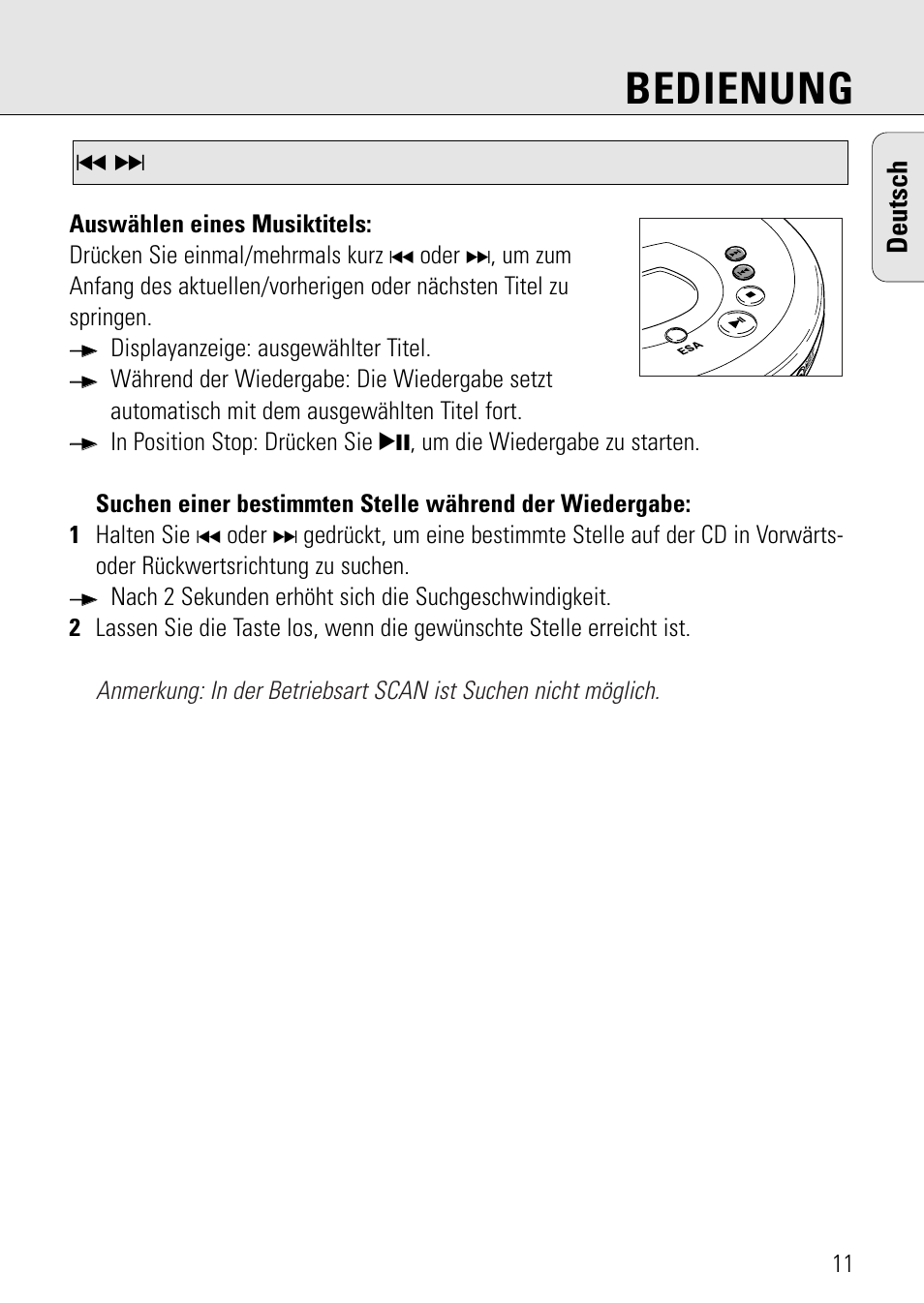 Bedienung, Deutsch | Philips AZ 7582 User Manual | Page 69 / 160