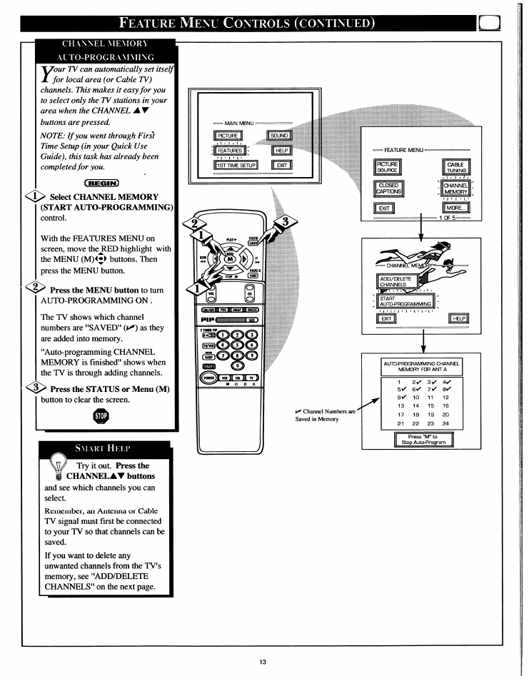 Eature, Ontrols, Continued | Philips 54XP43C/37 User Manual | Page 13 / 56