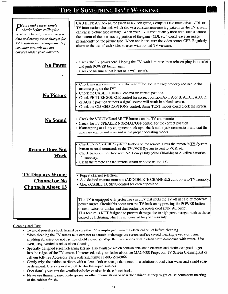 Philips 54XP43C/37 User Manual | Page 49 / 56