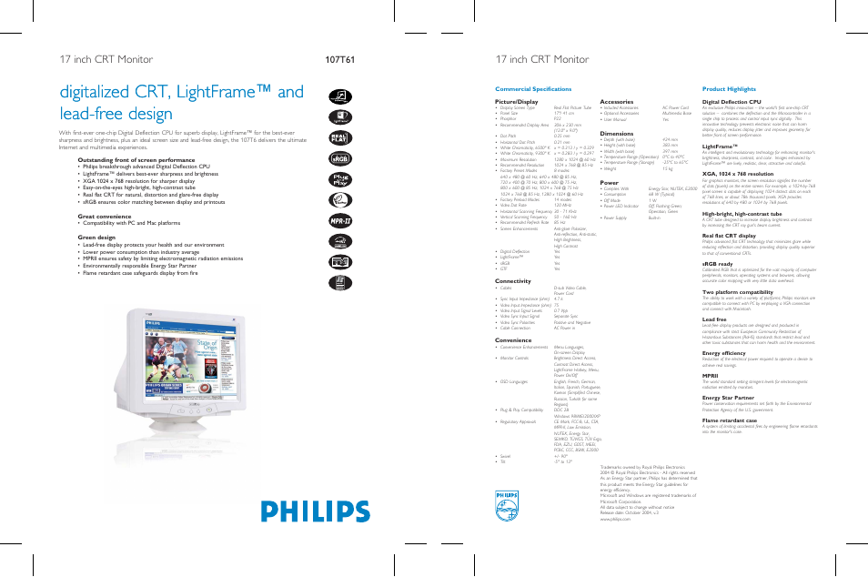 Philips 107T61 User Manual | 2 pages