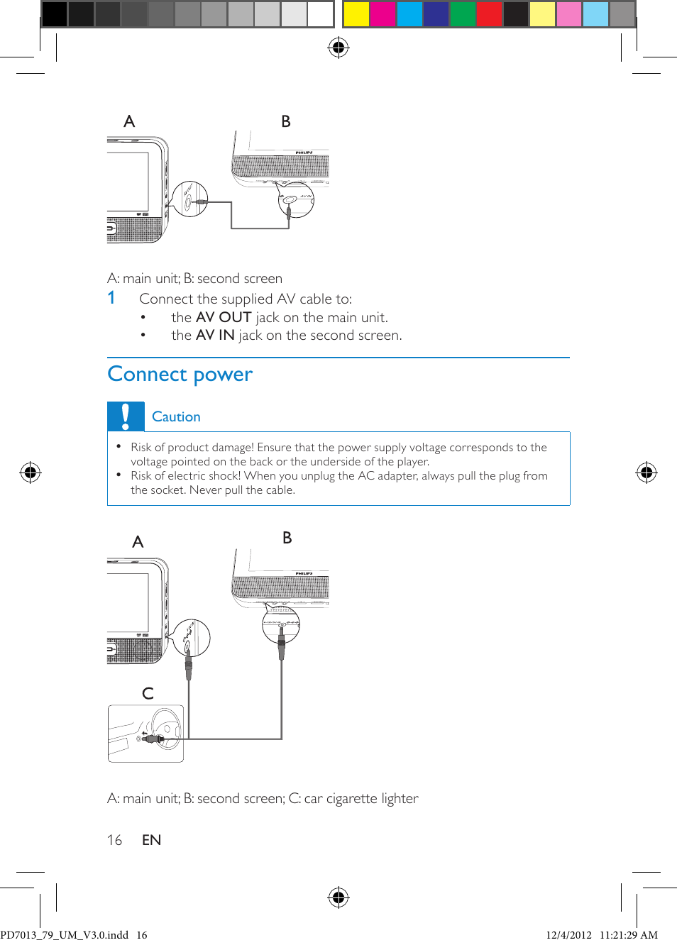 Connect power | Philips PD7013/79 User Manual | Page 16 / 27