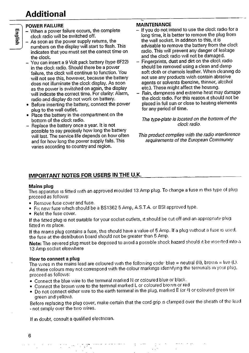 Additional | Philips AJ 3040/00P User Manual | Page 6 / 11