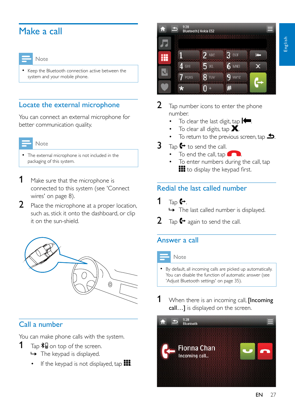 Pair more devices, Make a call | Philips CED1900BT User Manual | Page 29 / 47