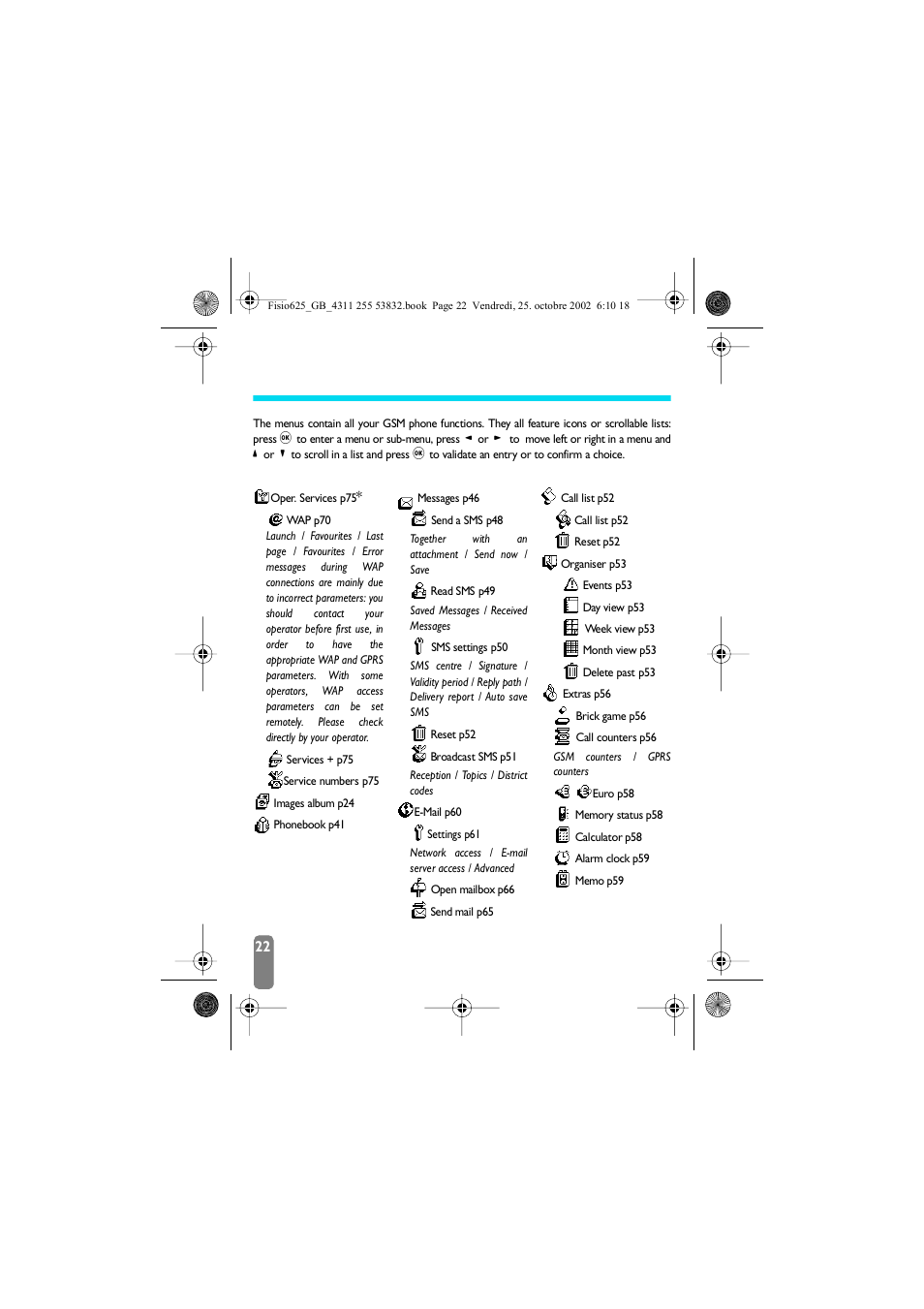 3 • menu tree, Menu tree | Philips Fisio 625 User Manual | Page 24 / 92