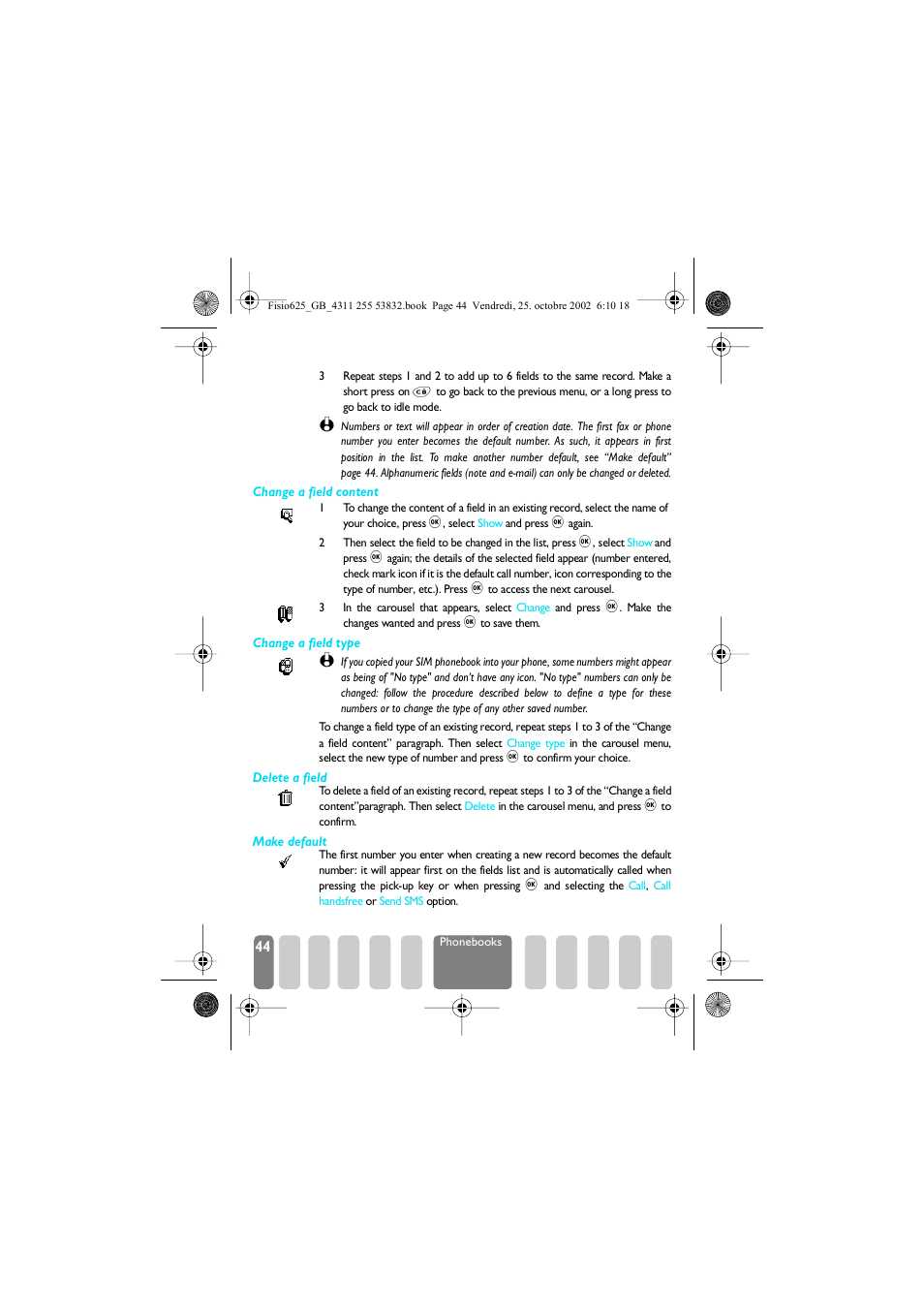 Philips Fisio 625 User Manual | Page 46 / 92